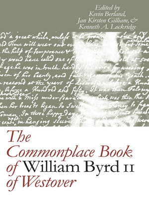 cover image of The Commonplace Book of William Byrd II of Westover